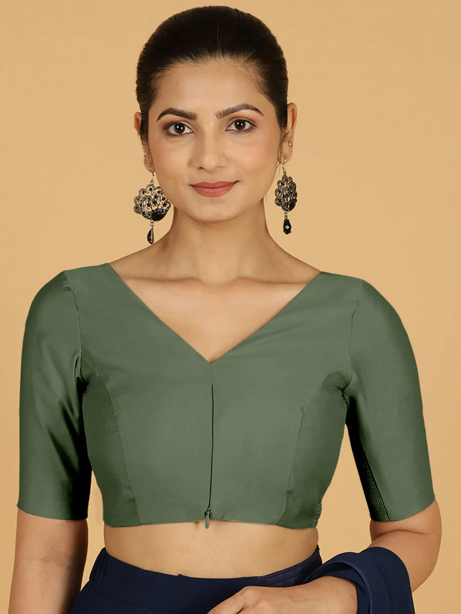 Vedika x Rozaana |  Saree Blouse in Hunter Green