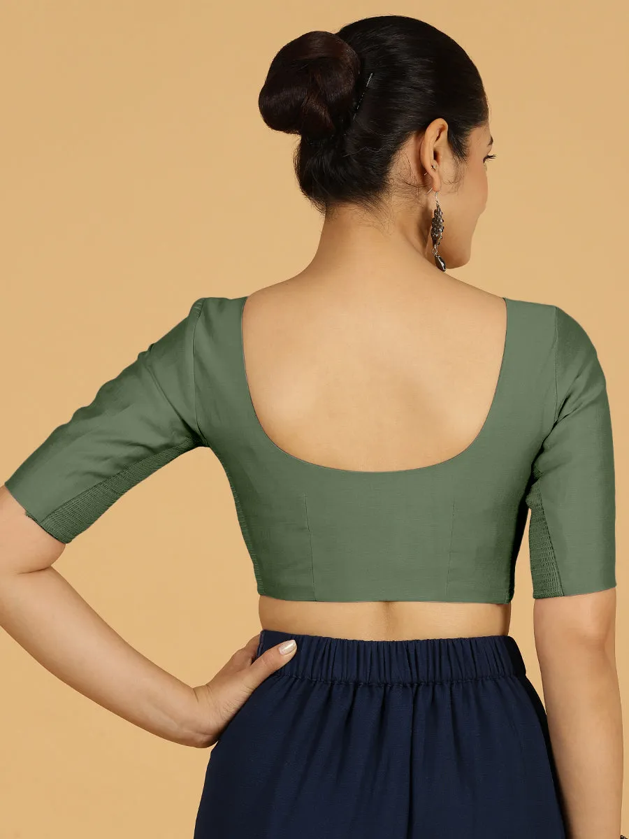 Vedika x Rozaana |  Saree Blouse in Hunter Green