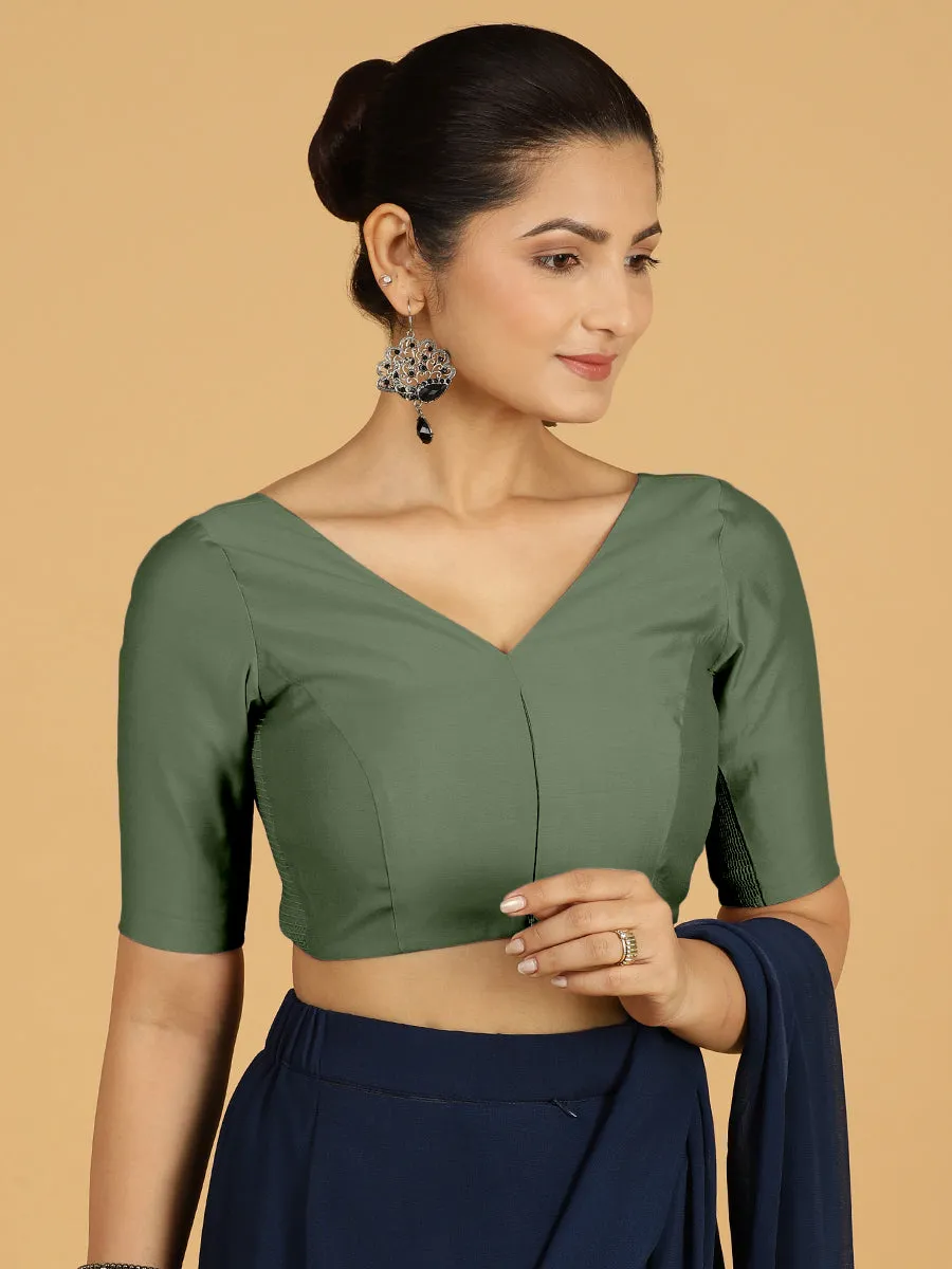 Vedika x Rozaana |  Saree Blouse in Hunter Green