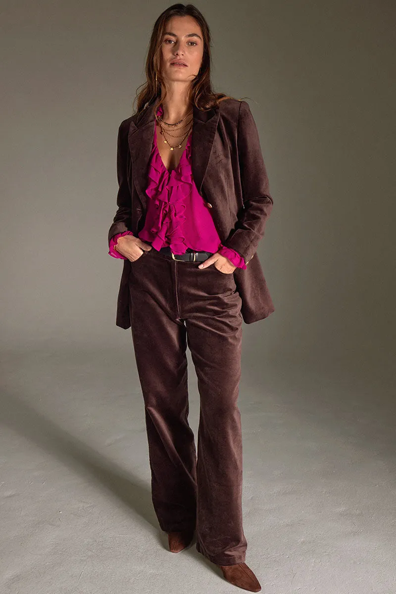 Velaris Wide Leg Velvet Trousers