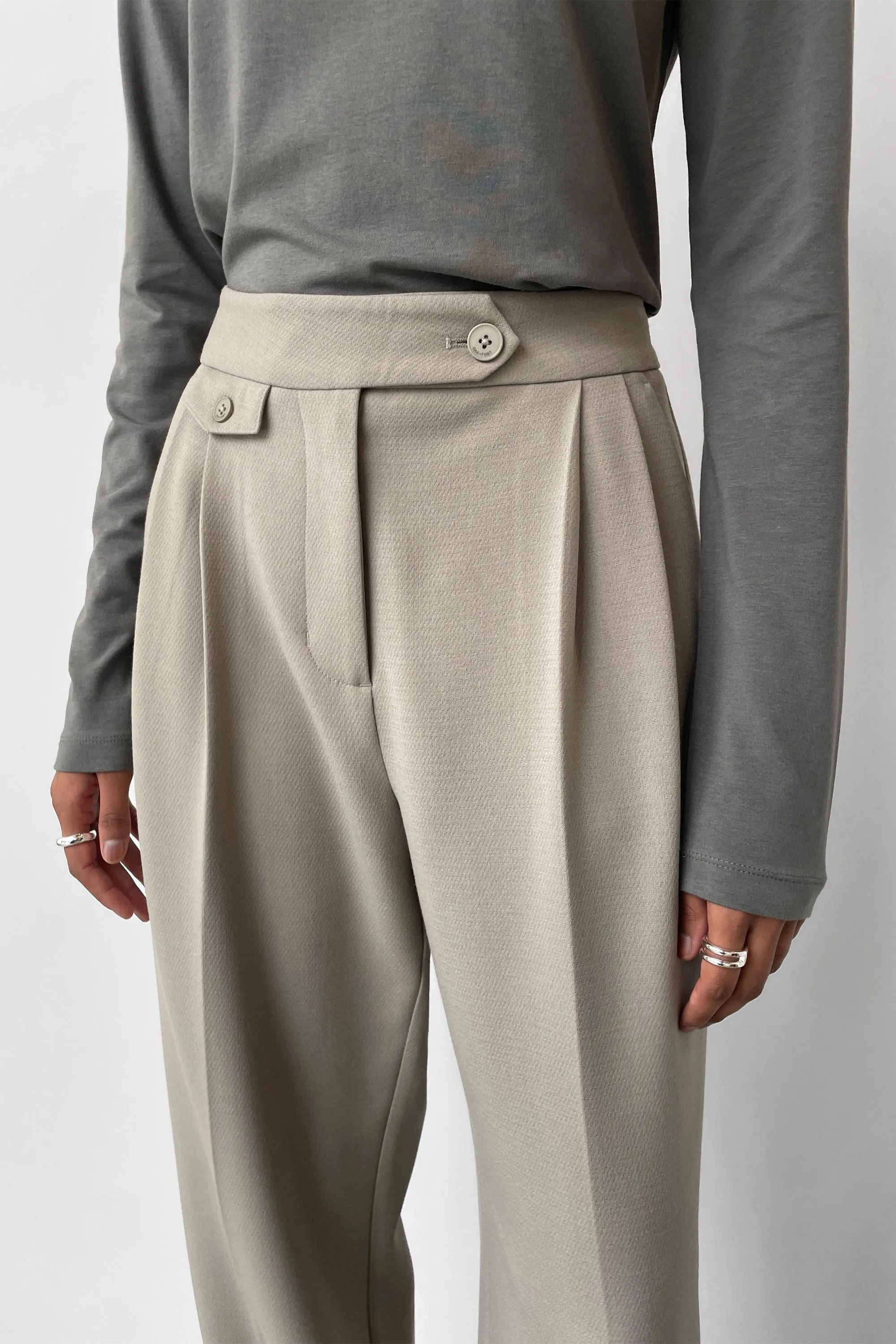 WIDE LEG TROUSER WITH WAIST DETAILS