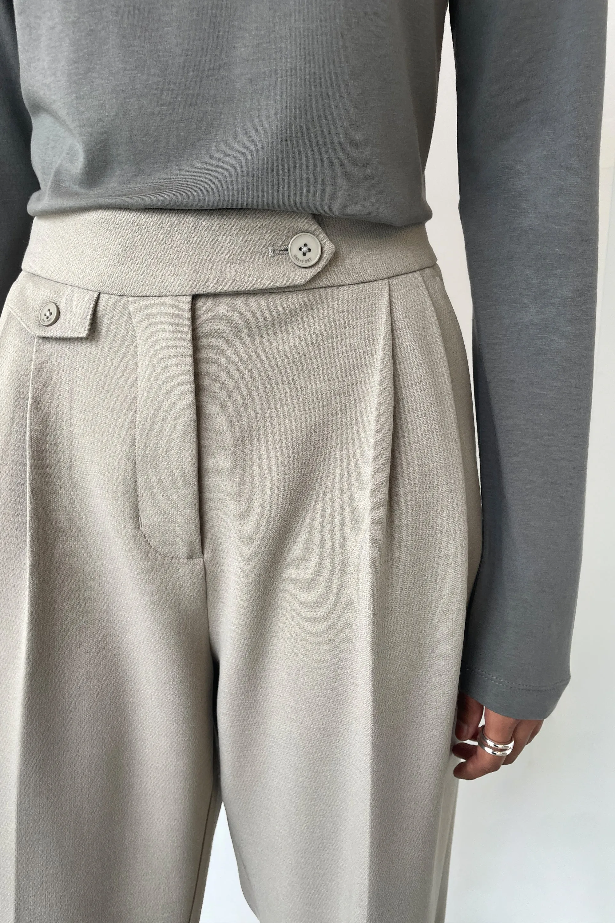 WIDE LEG TROUSER WITH WAIST DETAILS